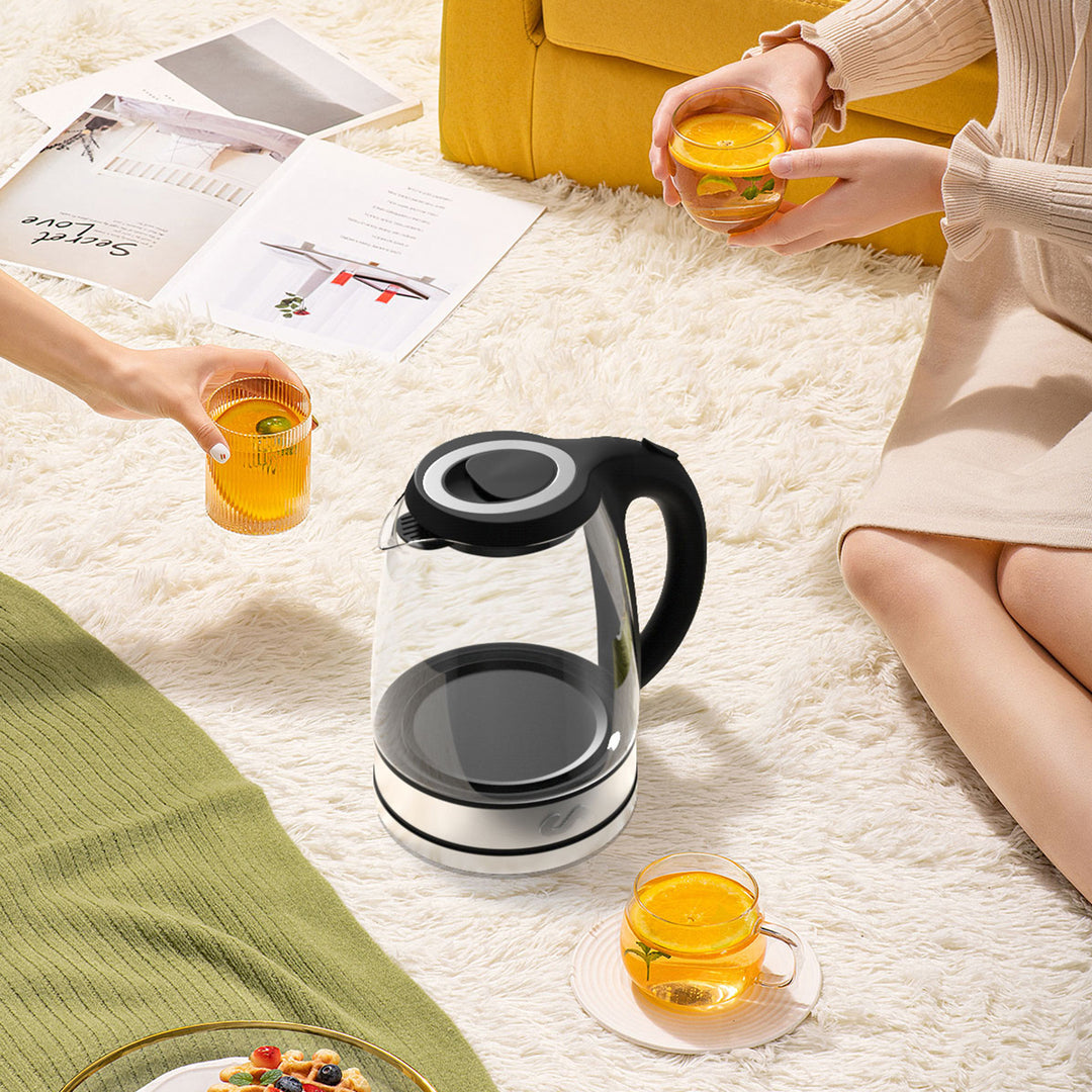 Electric Tea Kettle - 1.8L Glass & Stainless Steel Electric Tea Kettle - Uber Appliance