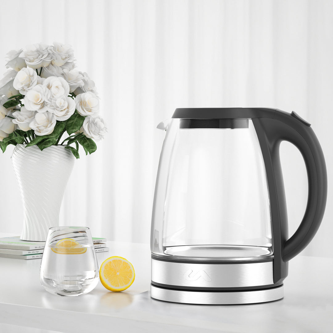 Electric Tea Kettle - 1.8L Glass & Stainless Steel Electric Tea Kettle - Uber Appliance