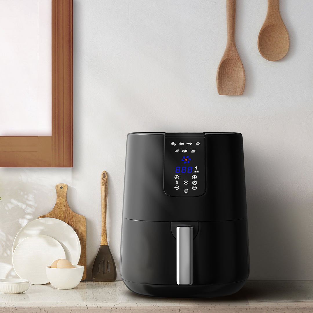 7 Qt. Ceramic Family-Size Air Fryer with Accessories and Full