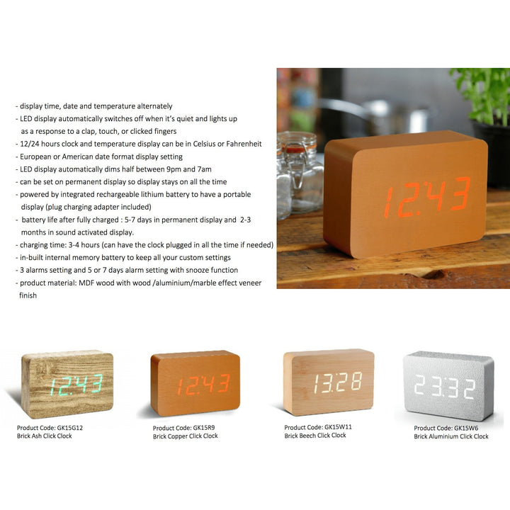 Kutia Brick Click Clock
