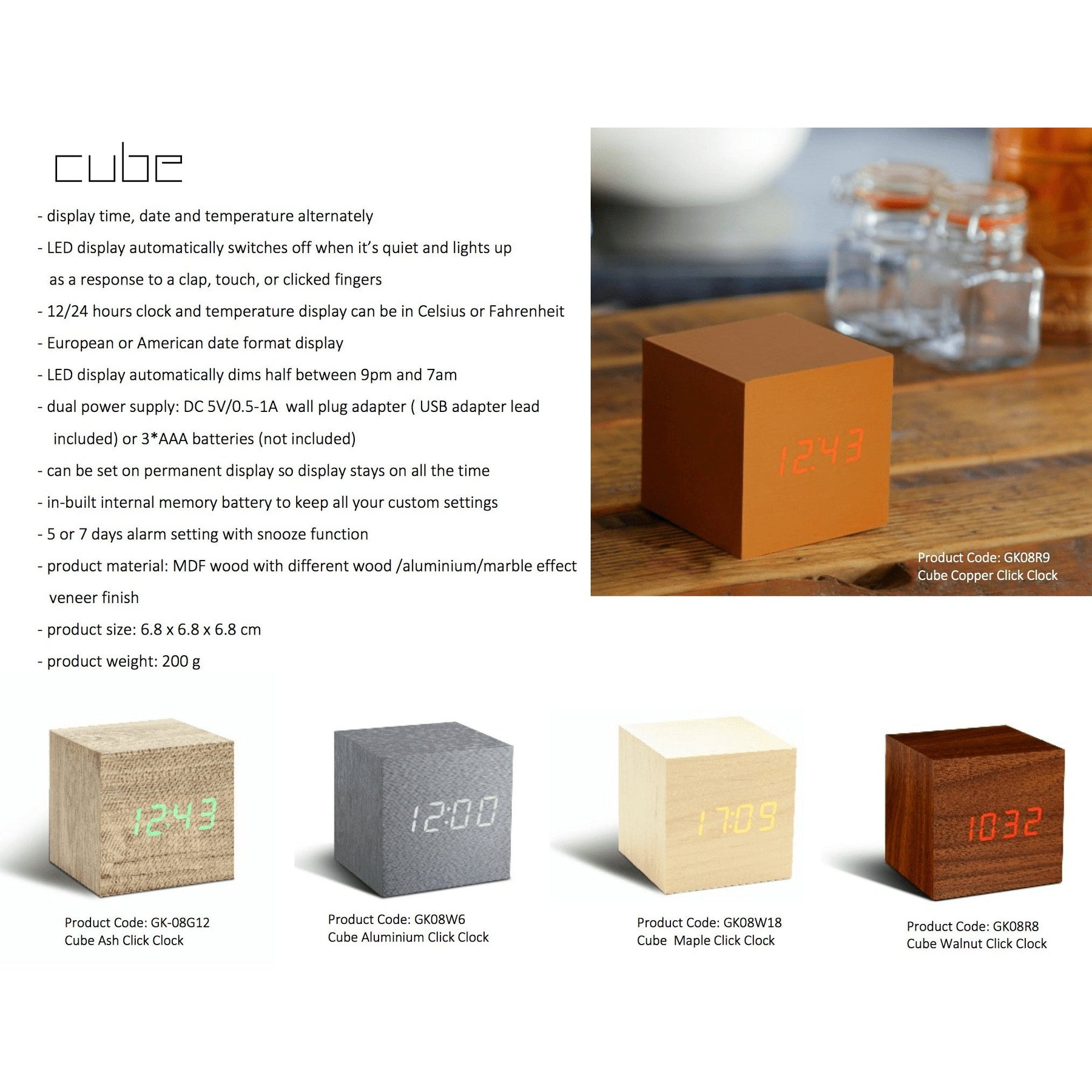 kutia Cube Click Clock – Uber Appliance